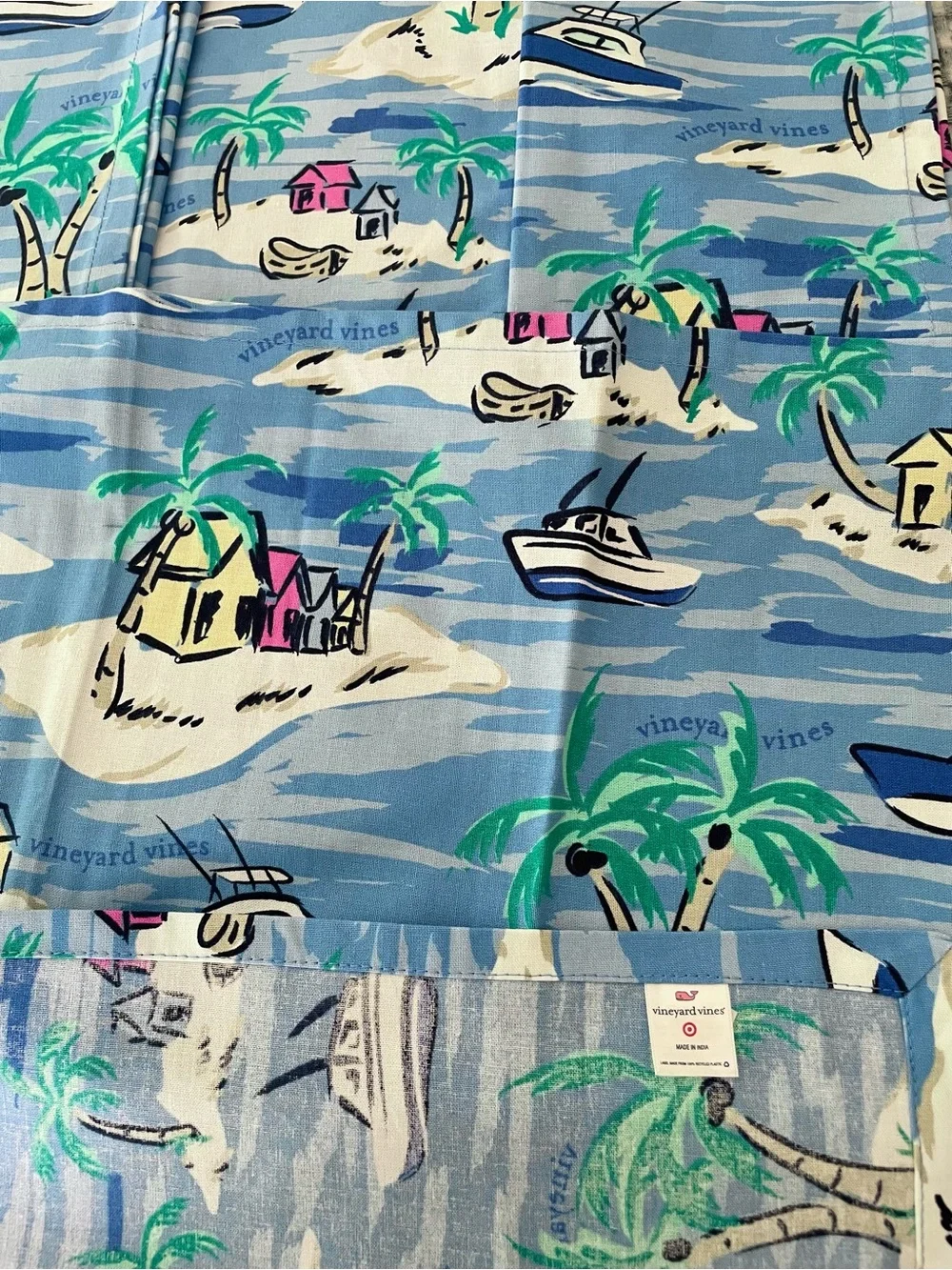 Vineyard Vines For Target NWOT 2 Kitchen Dish Tea Towels Whale Patchwork Island